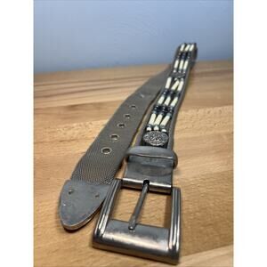 Silver Metal Mesh Chain Waist Belt Vintage Studded Beaded Festival Western Hip